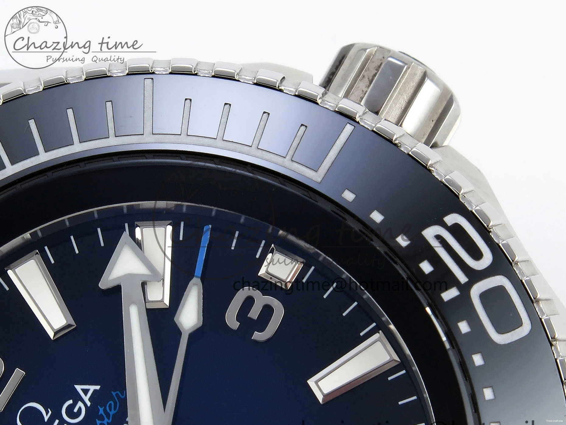 1229 EasyCare SEAMASTER PLANET OCEAN 6000M ULTRA DEEP 45.5MM SS TF 1:1 BEST EDITION BLUE DIAL BLACK BEZEL ON SS BRACELET A 7760